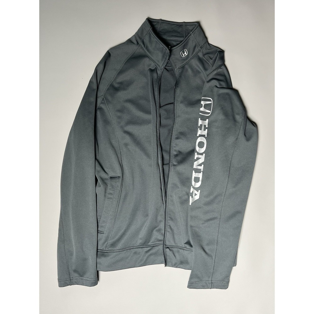 Elevate Honda New Sion Men's Full-Zip Fleece Track Jacket Gray 2XL